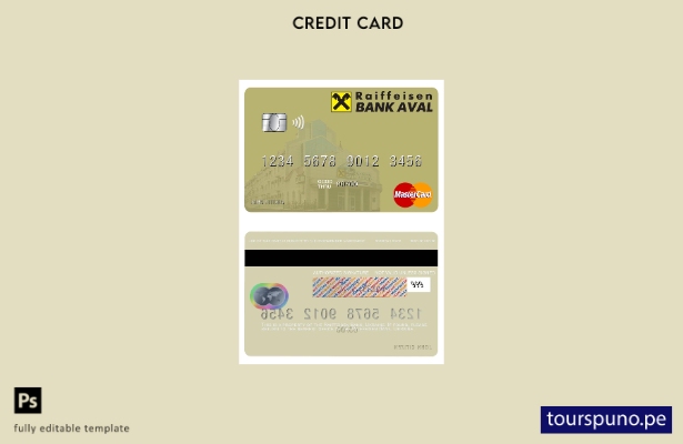 lista para imprimir la plantilla mastercard de Ucrania Raiffeisen Bank